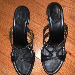 Cole haan black sandal leather heels